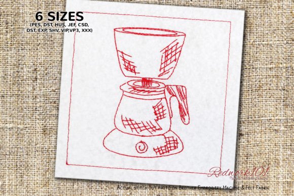 Drip Coffee Machine Embroidery Design