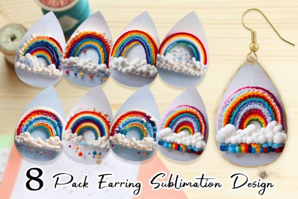 Earring Rainbow Embroidery