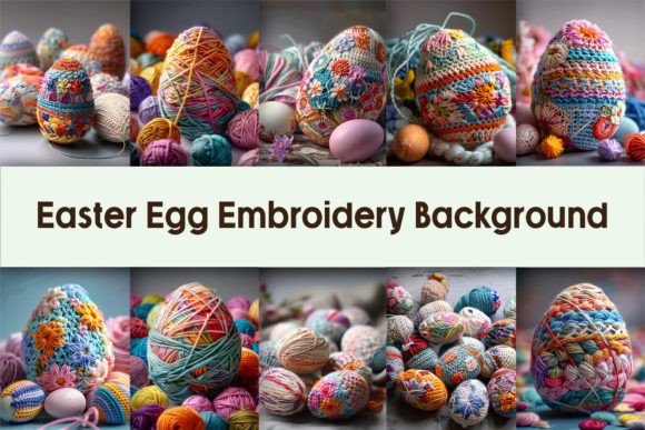 Easter Egg Embroidery Background