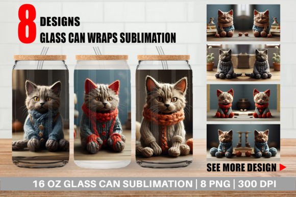 Glass Can Cat Embroidery