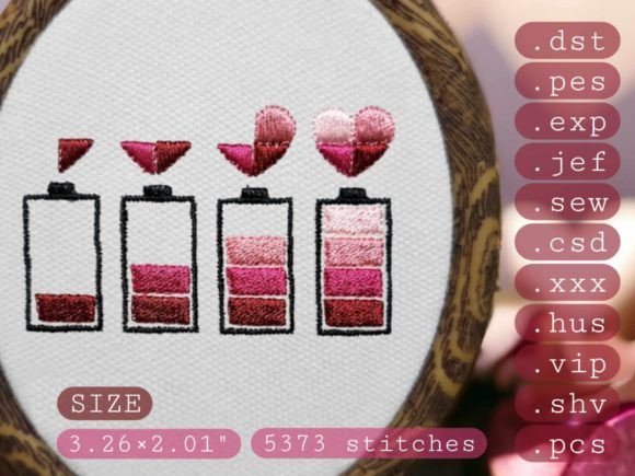 Heart Battery Embroidery Design Review