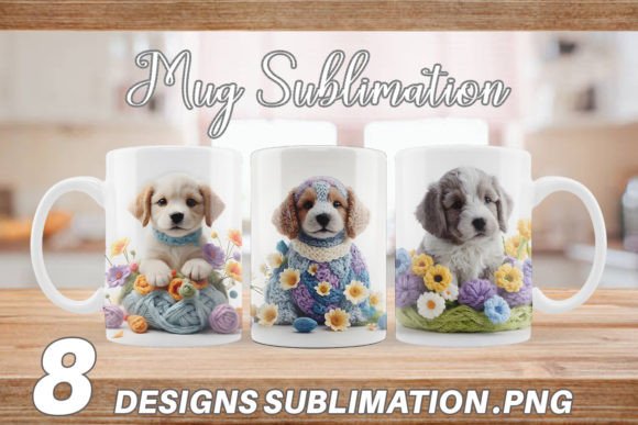Mug Puppy Easter Embroidery