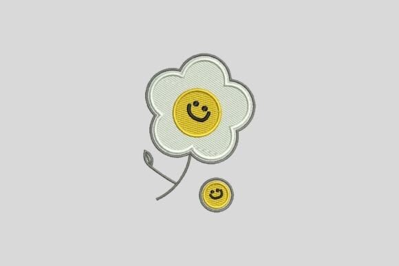 Smiley Flower Embroidery Design
