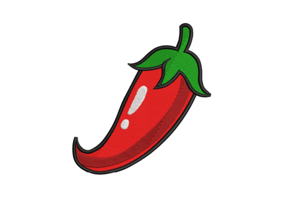 Spicy Red Chili Pepper Embroidery Design